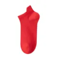 Women's bright red low-cut ankle socks for daily wear, comfortable four-season cotton socks. - One Size 34-40 / 664 Bright Red