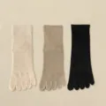 Dames dikke tenensokken in beige kaki en zwart zachte warme winter middelhoge sokken set. - Eén maat / Beige & Kameel & Zwart
