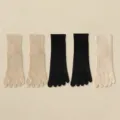 Verdikken Badstof Tien Tenen Sokken Dames Winter Warm Mid Kuit Zwart En Beige Kleur - Eén maat / Khaki 2 Paren & Zwart 2 Paren & Beige 1 Paar