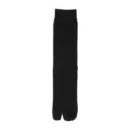 Damen Schwarze Rippen Baumwolle Zehensocken Mittlerer Schaft Frühling Herbst Neu - Slouch-Socken / Schwarz