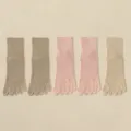 Verdikte sokken met vijf tenen voor dames, warm winterontwerp met middelhoge schacht, set. - Eén maat / Kameel 2 Paren & Roze 2 Paren & Khaki 1 Paar