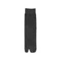 Dark grey split-toe socks, ribbed cotton mid-calf hosiery, comfortable everyday wear. - Crew Socks / Dark Gray