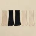 Verdikte badstof tenensokken voor vrouwen herfst winter warme gescheiden teen middelhoge sokken - Eén maat / Khaki 1 Paar & Zwart 2 Paren & Beige 2 Paren