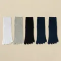 Einfarbige Zehensocken Mittelhoch Bequem Atmungsaktiv Schweißabsorbierende Fünf Socken - JK75 (Einheitsgröße 39-45) / JK75 Weiß + Hellgrau + Schwarz + 2 Paare Marineblau