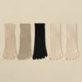 Dichte teensokken met vijf tenen voor dames, warme wintersokken met gescheiden tenen set van vijf. - Eén maat / Khaki & Kameel & Zwart & Beige 2 Paren