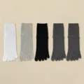 Einfarbige Baumwoll-Zehensocken, atmungsaktives Mittelhohes Design, weiche und langlebige Socken. - JK75 (Einheitsgröße 39-45) / JK75 Weiß + Hellgrau + Schwarz + 2 Paare Dunkelgrau