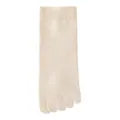 Women cotton five toe socks solid color mid tube breathable soft comfort casual daily wear - JL98 (One Size 34-40) / JL98-Y-0 Beige