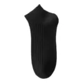 Schwarze Herren-Sneakersocken mit Rippenmuster, atmungsaktivem Baumwollmaterial und Unifarbe. - Einheitsgröße(39-45) / Knöchelhoch / Schwarz