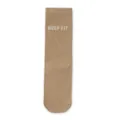 Gerippte Baumwoll-Mittelwaden-Sportsocken für Damen, bequeme khakifarbene Freizeitsocken. - Einheitsgröße (34-40) / Überknietiefe / Kaffee