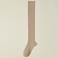 Women long ribbed over the knee socks solid color thigh high knit hosiery variant view - J66 One Size (34-40) / Nude