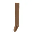Braune Overknee Strick Socken Herbst Winter College Stil Lange Beine Warme Strümpfe - Einheitsgröße / Kaffeebraun