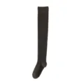 Dark brown over-the-knee knit socks for women, perfect for autumn and winter daily wear. - One Size / Dark Gray