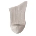 Comfortable Solid Color Ribbed Mid-Tube Socks Taro Purple Cotton Breathable Casual Hosiery - C28 (One Size 34-40) / Beige Grey