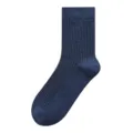 Herren Dunkelblaue Gerippte Crew Socken Einfarbig Bequeme Business Baumwollsocken Neu - Einheitsgröße(39-46) / Königsblau