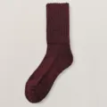 Dicke Wollmischung Wadenlange Wintersocken in dunklem Rot meliertem Strickdesign. - H120 (Einheitsgröße 39-46) / Burgunderrot