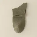 Chaussettes mi-hautes unies en coton pour hommes, maille respirante, vue variante été. - M95 (Taille unique 39-46) / M95-Y-0 Vert armée