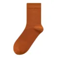 Herren braune einfarbige Baumwoll Rippen Socken, bequeme Freizeit und Alltagssocken im Herbst. - Einheitsgröße(39-46) / Karamellbraun