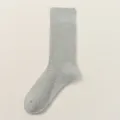 Solid color thick winter men crew socks in light grey, comfortable casual business style. - H122 (One Size 39-46) / Light Gray