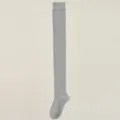 Calcetines grises por encima de la rodilla para mujer, medias altas de algodón de invierno. - 21633 (Talla única 34-40) / Gris claro