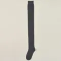 Calcetines largos grises oscuros por encima de la rodilla para mujer, medias altas. - 21633 (Talla única 34-40) / Gris oscuro