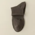 Chaussettes mi-hautes homme en coton pur maille marron foncé, confortables et respirantes. - M95 (Taille unique 39-46) / M95-Y-0 Gris foncé