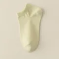 Women avocado green pure cotton short socks breathable comfortable casual daily wear - R98 (34-40) / R98-Y-0 Light Green