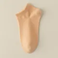 Women short ankle socks breathable cotton solid color comfortable daily casual footwear basic style - R98 (34-40) / R98-Y-0 Nude Pink