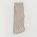 Beige five toe socks breathable mesh design comfortable sweat absorbing mid tube socks - One Size(39-46) / Khaki