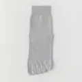 Grey five-toe mid-calf cotton socks breathable mesh sports socks for daily wear - One Size(39-46) / Light Gray