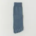 Blue five-toe mesh mid-calf socks, breathable cotton anti-odor athletic split socks - One Size(39-46) / Fog Blue