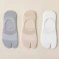 Calzini invisibili estivi in cotone traspirante dita separate, grigio beige bianco variante - Taglia Unica (34-39) / Grigio Chiaro & Nude & Bianco Lattescente