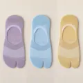 Calzini Donna Estate Cotone Sottile Dito Diviso Tabi Fantasmini Variante Viola Blu Giallo - Taglia Unica (34-39) / Viola Chiaro & Azzurro & Giallo Chiaro