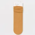 Damen einfarbige lässige Stapelsocken mit süßen gerollten Bündchen, leicht und bequem Hauptansicht - B21 (Einheitsgröße 34-40) / Kurkuma