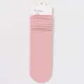Rosa gerollte Stulpen Socken, atmungsaktive dünne Sauerstoff-Baumwolle Variante für Damen. - B21 (Einheitsgröße 34-40) / Rosa