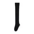 Black over-the-knee cotton long socks for women, solid color daily wear main image. - One Size (34-39) / Black