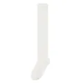 Plain white over-the-knee socks for women, breathable cotton thigh high variant style. - 874 (One Size 34-39) / White