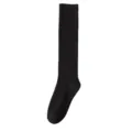 Schwarze gerippte Kniestrümpfe aus Baumwolle, perfekte modische Socken für den täglichen Gebrauch. - T99 Einheitsgröße (34-40) / Schwarz