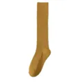 Calze lunghe gialle a costine da donna, sportive calze alte di cotone stile JK. - T99 Taglia unica (34-40) / Curcuma