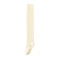 Thermal double-brushed over-the-knee warm winter socks for women in solid off-white color. - One Size (34-40) / Beige