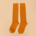 Einfarbige lange Damensocken, Herbst Winter Alltag Kleidung bequeme warme Wadensocken - 606 (Einheitsgröße 34-39) / Kurkuma