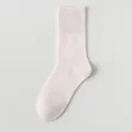 Women lightweight cotton crew socks in soft light pink, breathable and comfortable everyday wear. - R54 (One Size 34-40) / R54-Y-0 Powder Pink