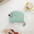 Adorable mint green dachshund dog-shaped accordion card holder and mini wallet variant - Green