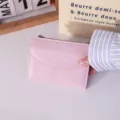 Minimalistische rosa Kunstleder-Multifunktions-Kartenhülle für Damen mit Reißverschluss - Rosa