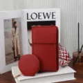 Red 2-in-1 phone crossbody bag with wide patterned strap and coin purse - Red