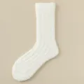Dicke Korallenfleece warme Wintersocken für Damen, weiche gemütliche Bettsocken Haus Socken - Einheitsgröße (34-39) / Weiß