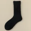 Schwarze dicke Korallenfleece kuschelige Wintersocken für Damen Zuhause Boden Schlafen warm. - Einheitsgröße (34-39) / Schwarz