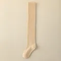Dikke lange over-the-knee sokken in effen kaki, gezellig geribbeld breiwerk voor de winter. - JL18 Khaki