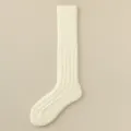 Thick coral fleece fuzzy warm socks for winter home wear, soft anti-slip sleep tube socks. - One Size (34-39) / Milky Yellow