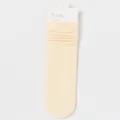 Damen gelbe einfarbige Stulpensocken, leichte atmungsaktive Baumwolle Freizeit Strümpfe. - B21 (Einheitsgröße 34-40) / Hautfarben