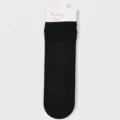 Damen schwarze einfarbige dünne Rollbund Socken bequeme atmungsaktive Alltagssocken. - B21 (Einheitsgröße 34-40) / Schwarz